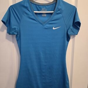 Nike Women's V-Neck Blue Tee